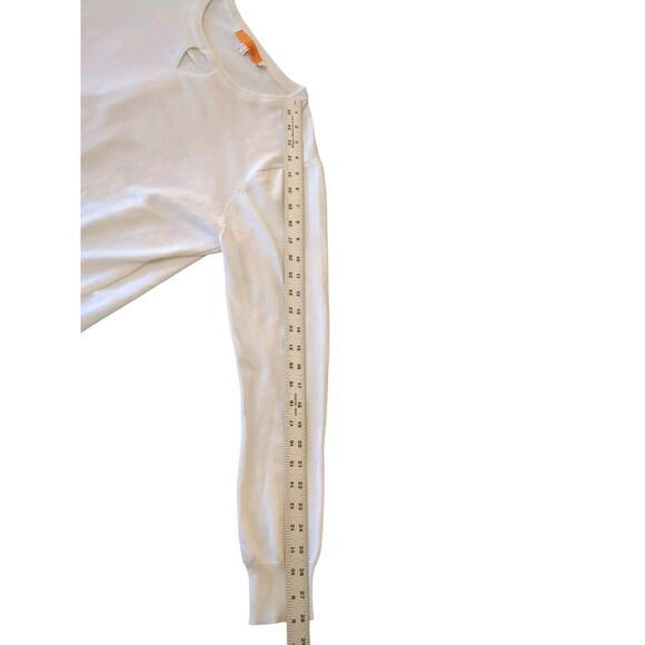 One A mixed Fabric High Low Blouse/Sweater White Size L - Picture 5 of 8